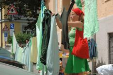 Grüne-Wäsche-Leine, Performance, Installation, Grüne Achse München Schwabing, Stadtbegrünung