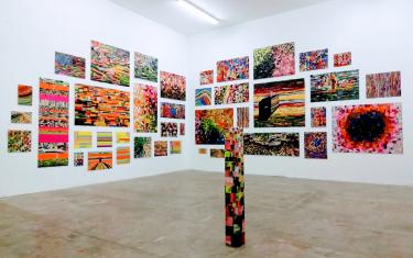 Installation, cut paintings, transformation of paintings