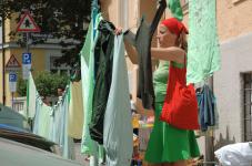 Grüne-Wäsche-Leine, Performance, Installation, Grüne Achse München Schwabing, Stadtbegrünung