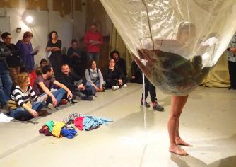No wastage, used textile fabrics, interactive performance, installation 