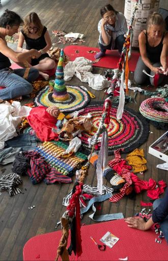 textile waste, transforming art, Joy of Weaving, braiding, knotting, Dokumenta 15