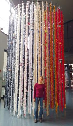 Joy of Weaving_Pars pro toto, interactive installation, residues of weaving, TIM Augsburg, selvedges, all year 2023