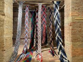 Soft Bond, woven objects, combined, used textile, sustainable, fibre art, Germany 2025